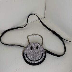 Smiley Face Bedazzled Over the Shoulder Bag